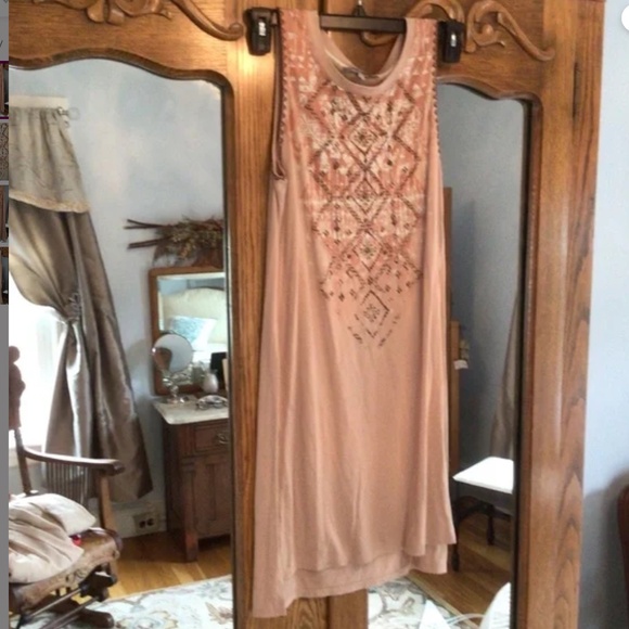 Miss Me Peach and gold studded Aztec print Tunic sz small - Picture 5 of 5